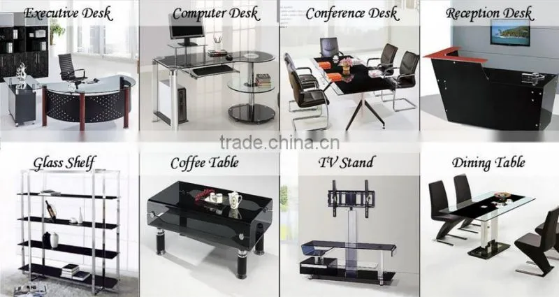 PT-C0407 office workstation for 4 people with 12mm tempered glass partition glass top with 3-drawer cabinet