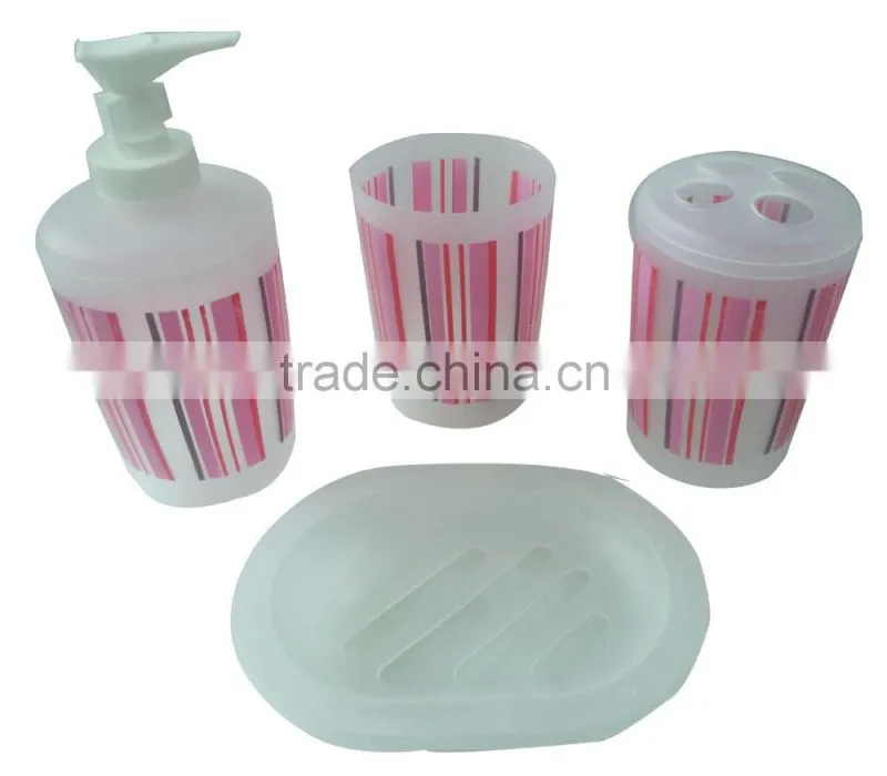 Colourful 4pcs plastic bathroom set china