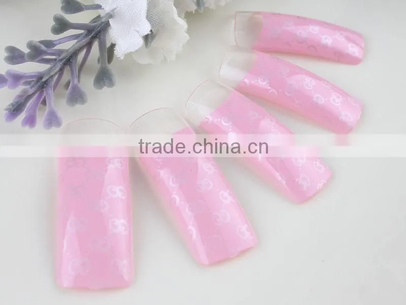 Violet full cover false nail elegant airbrush nail tips