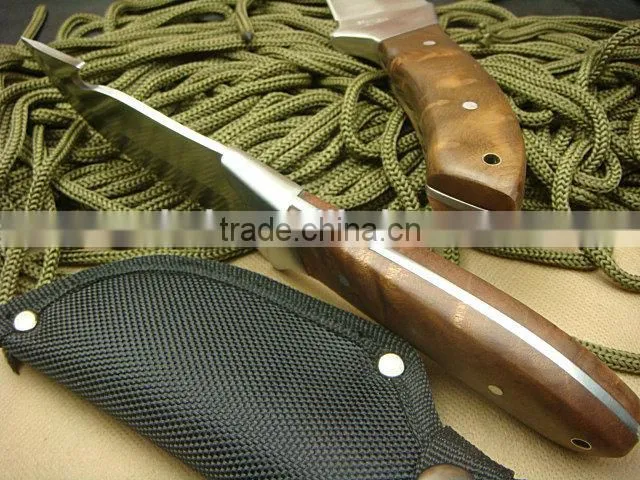 OEM 440C fixed blade knife with wood handle