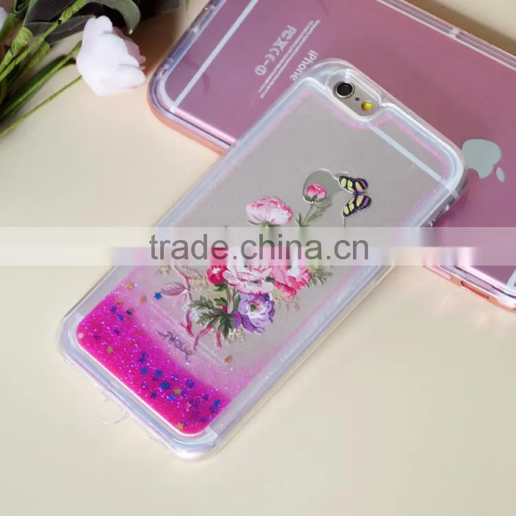2016 hot selling liquid glitter case for iPhone6