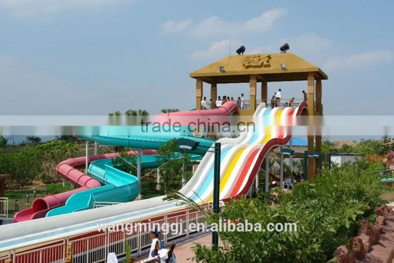 2016 Hot Selling Skin Raft Spiral Slide Water Park Fiberglass water slide