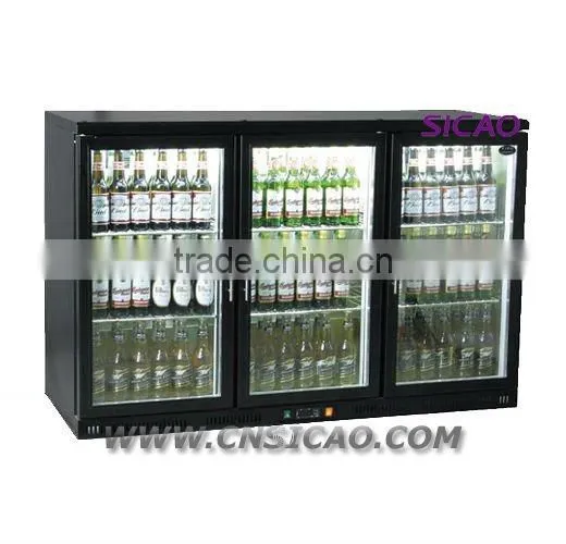Supermarket Beverage Display Fridge with Three Sliding Glass Door 108L ~ 330L