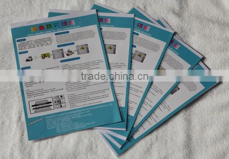 High Quality Light heat transfer paper for pure cotton/transfer paper for canon printer/transfer paper for cotton/transfer paper