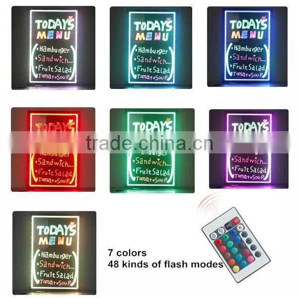 2015 Hot Selling led board for advertising led illuminated writing board