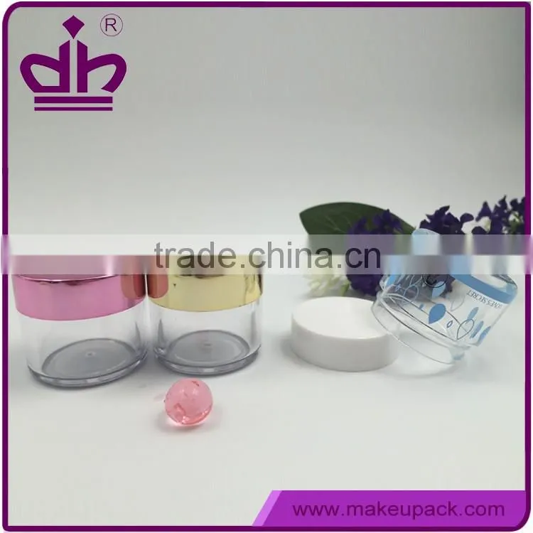 Cosmetic packing small transparent plastic jar 20g
