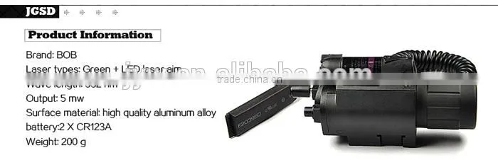 BOB-JGSD-G 800m green laser sight and LED for Picatinny Rail