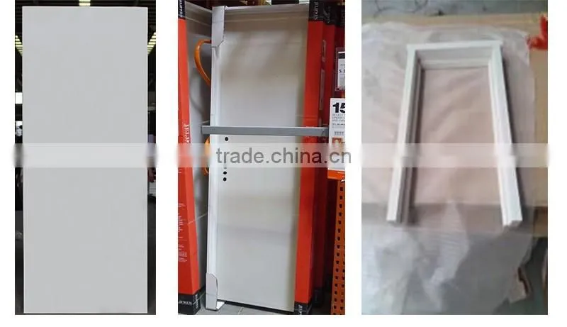 Baodu brand plain door panel 6 panel interior steel doors with frame
