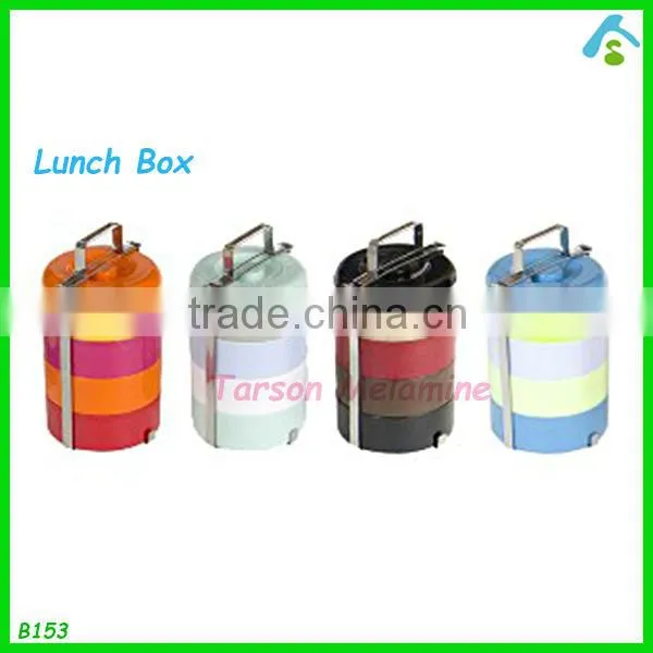 4 layers melamine lunch box with steel handle , restaurant double layer lunch