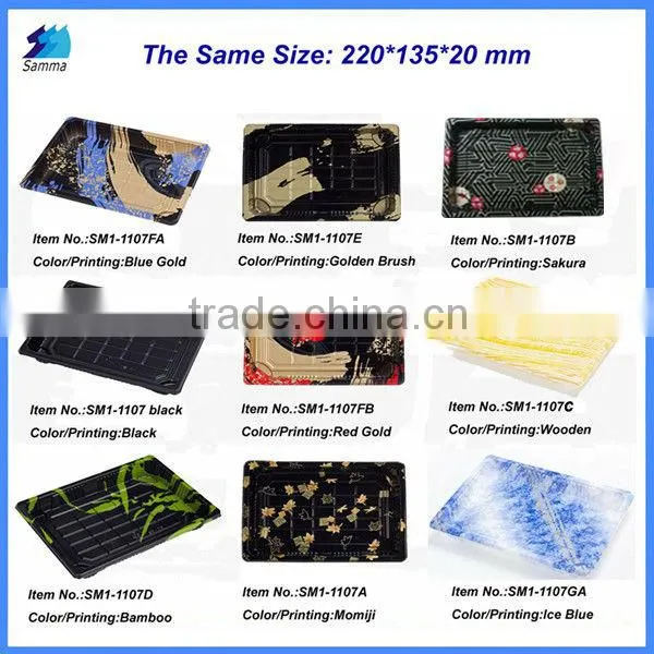 SM1-1103JY-B Disposable Plastic Take Away Printed Sushi Tray For Food Packaging