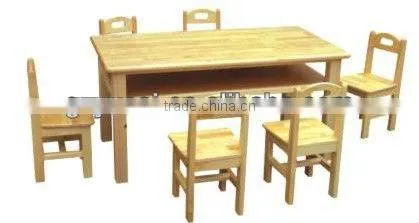 wood children study table and chair