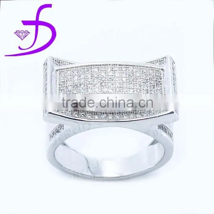 Rhodium plated fashion silver 925 men ring