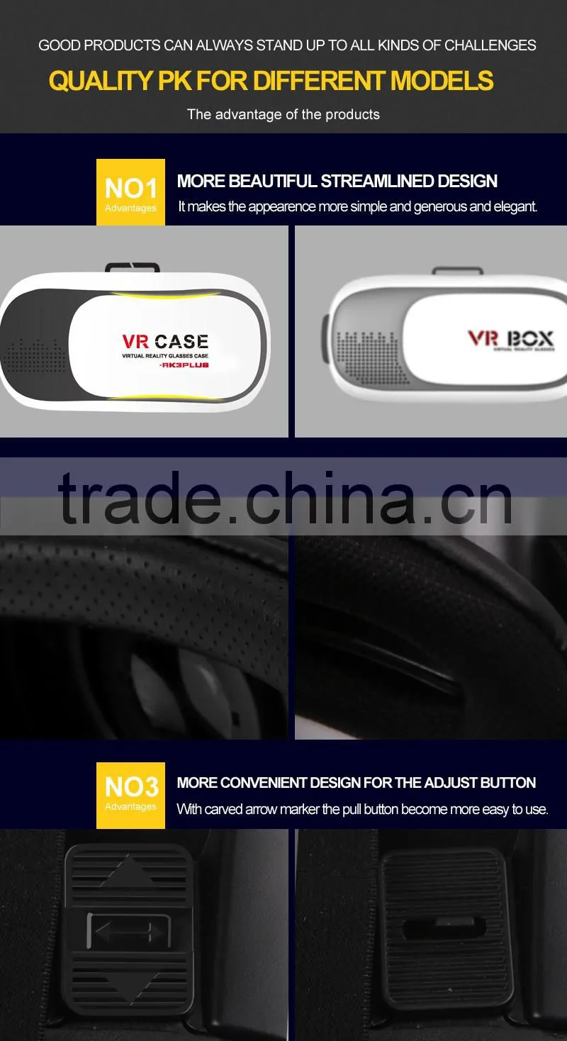 Hottest vr box 2 virtual reality 3d glasses google cardboard vr headset for smartphones