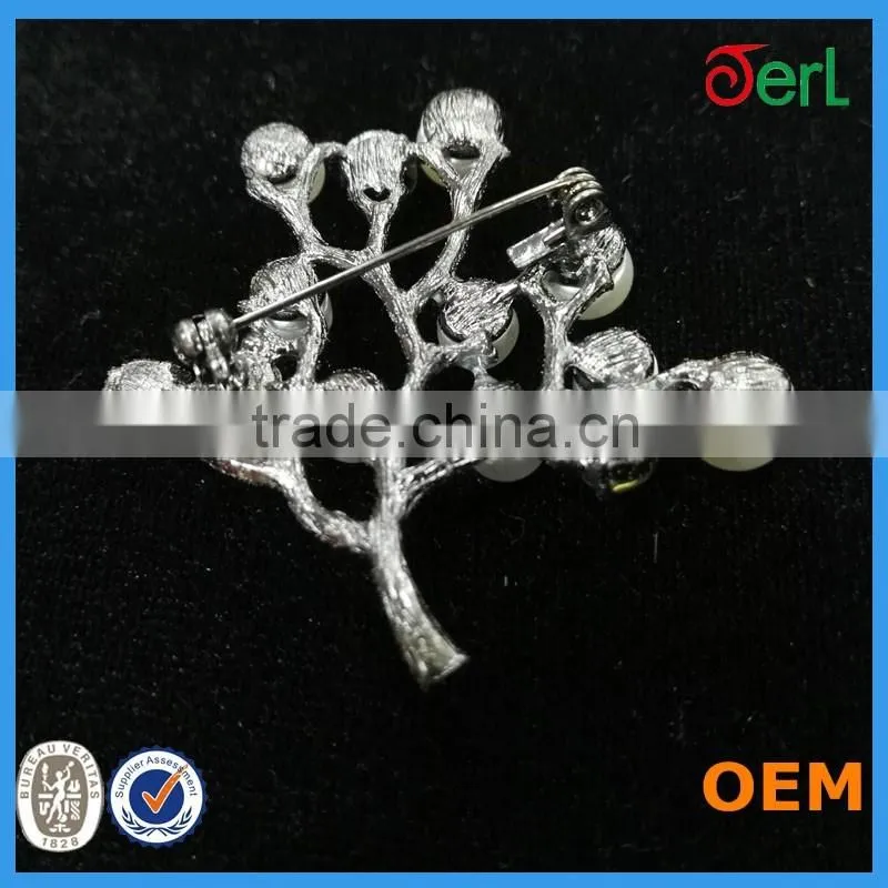 Manufacturer Wholesale Leaf Shape Wedding Rhinestone brooch