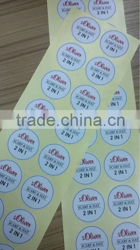 Die-cutting in round adhesive paper sticker