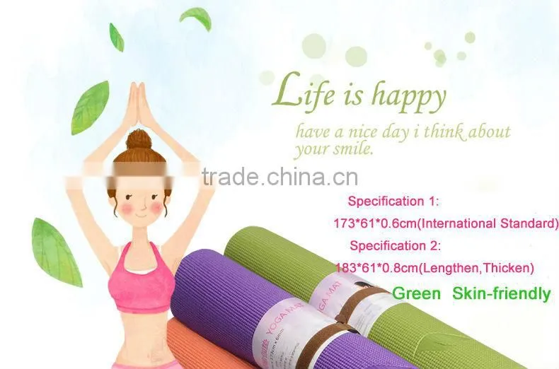 Custom Professional Pilates Eco Yoga Mat/Anti-slip Rubber PVC Yoga Mat