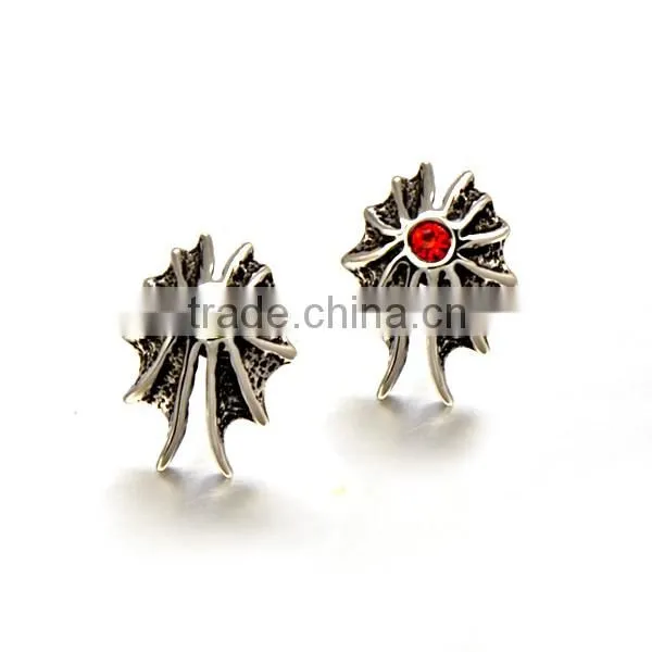 High Quality Casting Stainless Steel Crystal Stud Earring Biker Style for Mens Jewelry