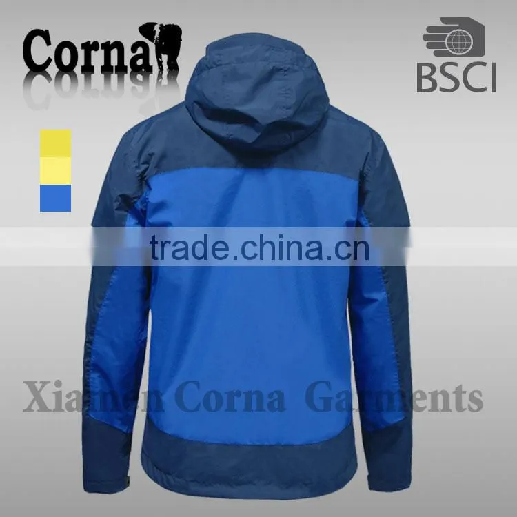 men yellow ski jacket with LED light in sleeve