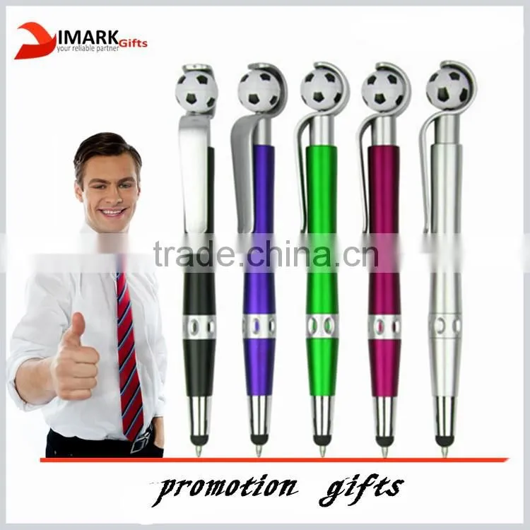 hot selling promotional football shaped ballpoint pen with touch screen