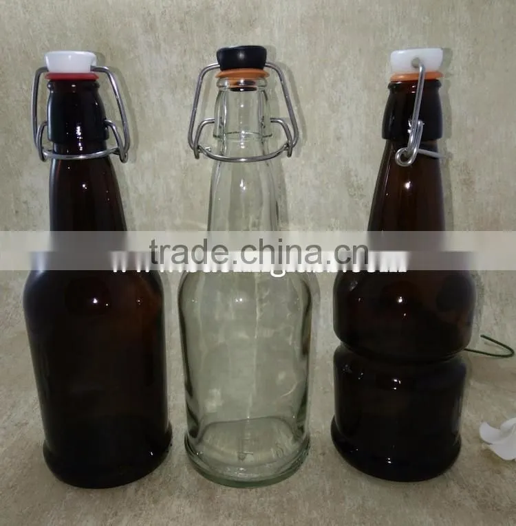 500ml amber beer growler with swing top