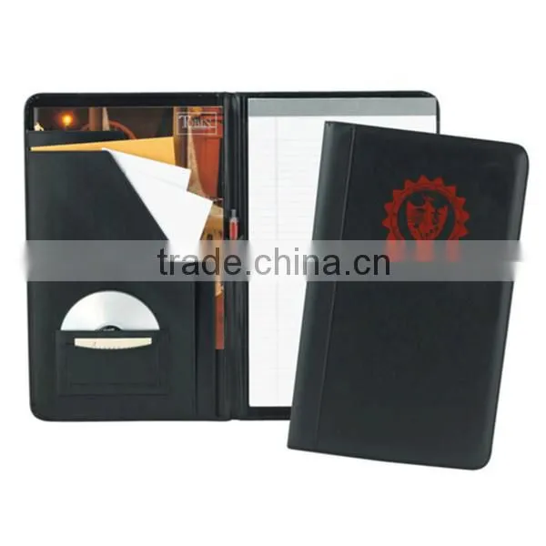 Hot selling custom leather folder/PU portfolio/file folder with LOGO