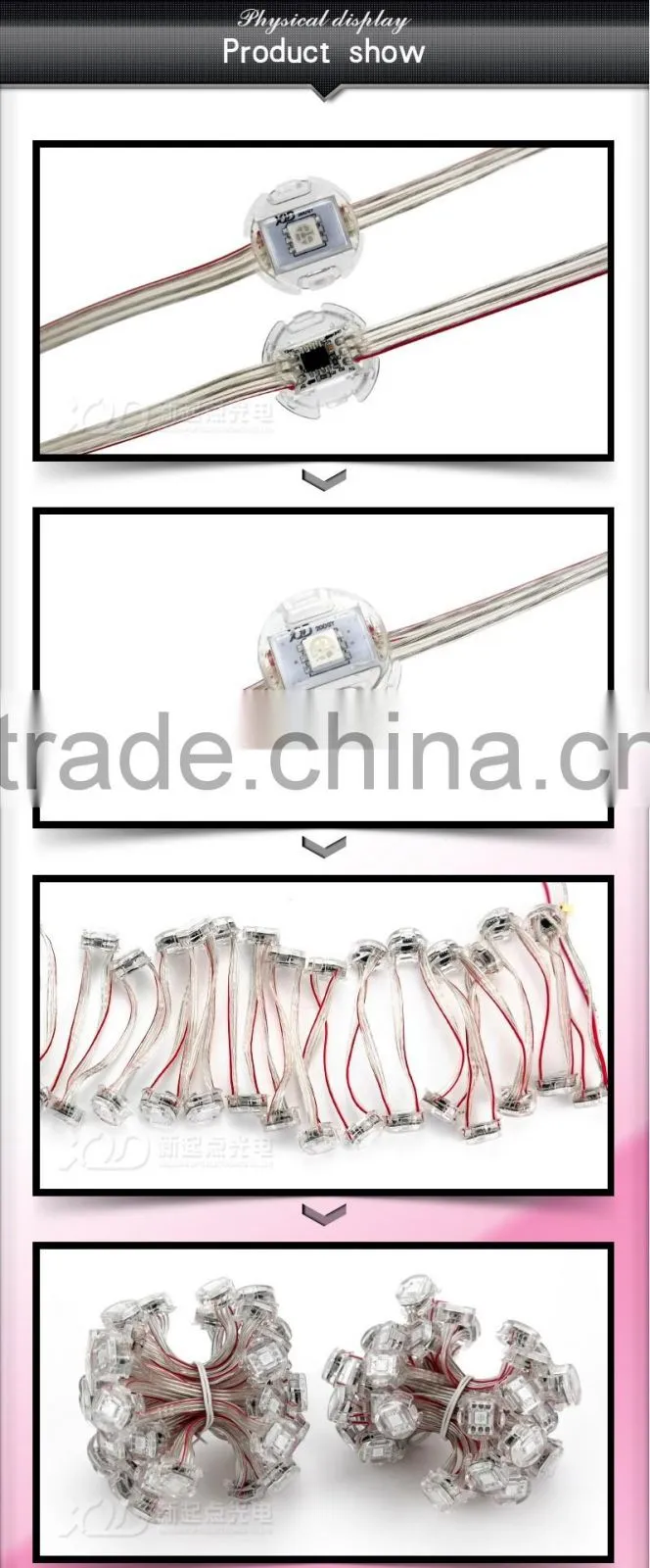 ws2811/ucs1903 led light pixels 20mm do 12mm hole install screen