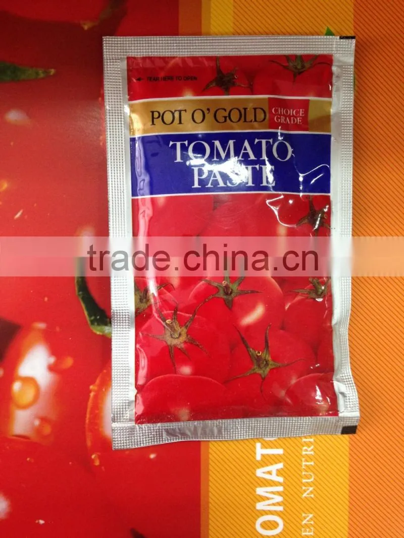 double concentrated China tomato paste in sachet pouch l79 alavie 100g 50g 70g 40g 100g factory 28%-30%