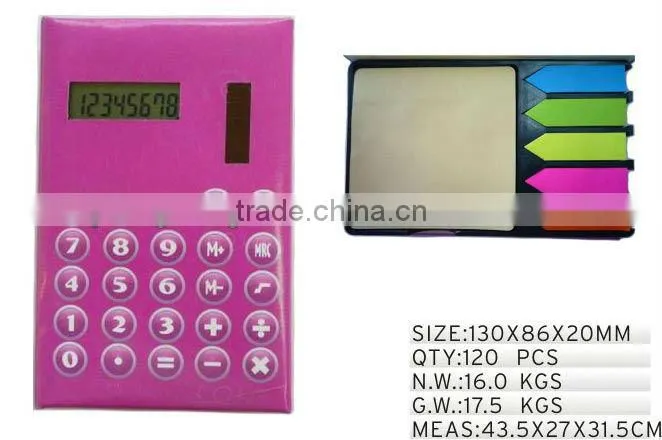 calculator with sticky notes