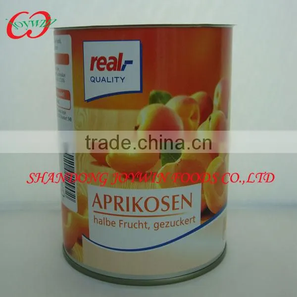 canned apricots fruit with private label