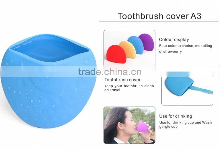 Outdoor adult silicone toothbrush cover use as water cup