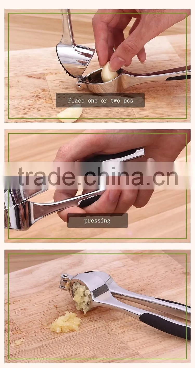 Kitchen multifunctional peel it manually pound garlic press-Zn alloy stainless pound garlic