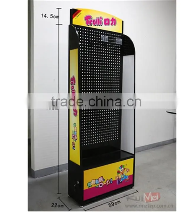 Free-Standing Supermarket Metal Display rack Metal Peg Board