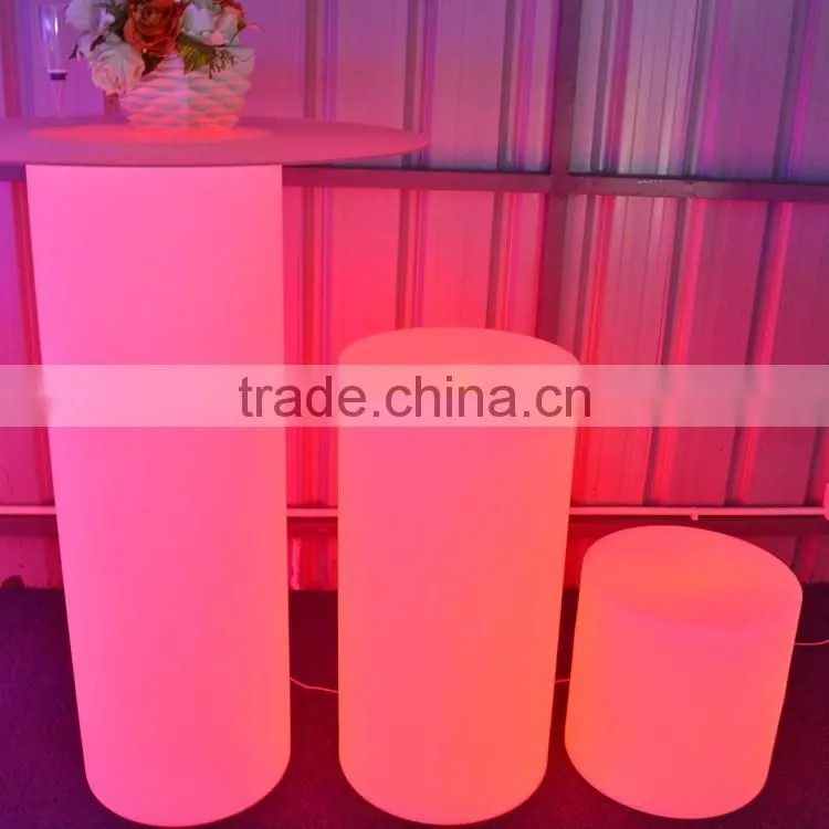 garden lighting cylindrical lamp rechargeable color changing remote control led pillar column light