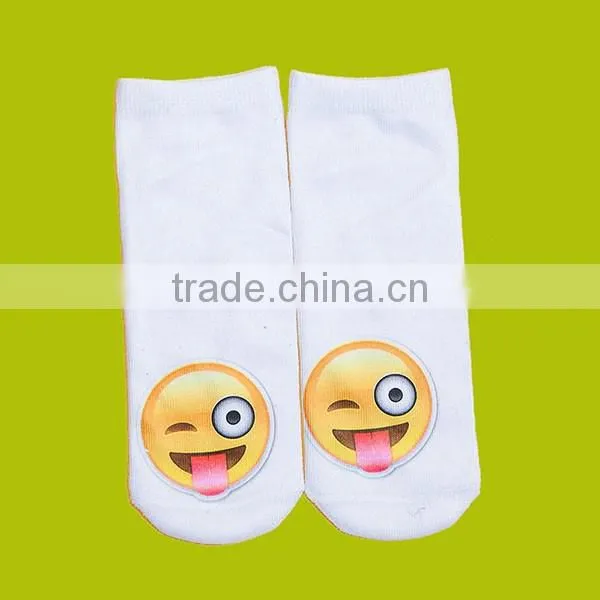 Wholesale White Short Emoji Socks