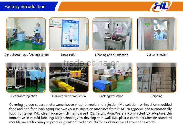disposable plastic iml plastic container