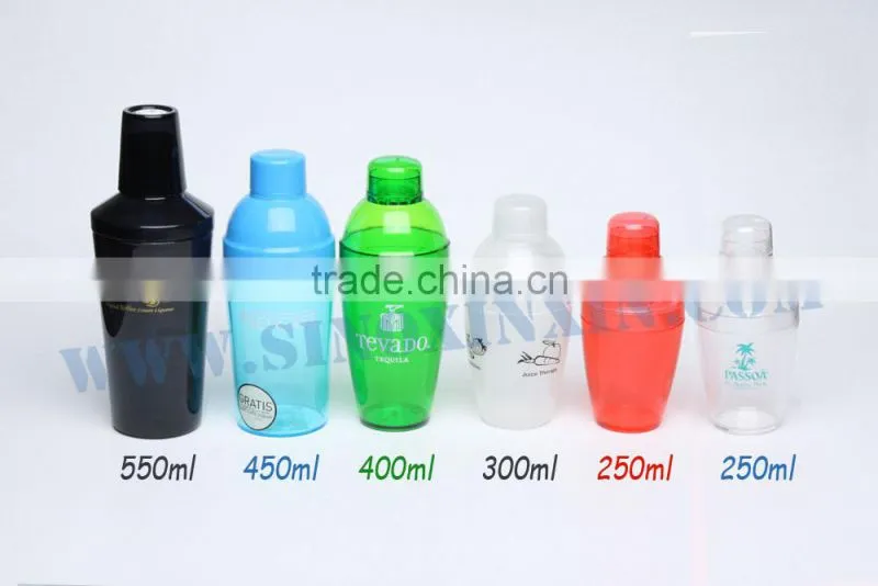 High quality clear Plastic Cocktail shakers