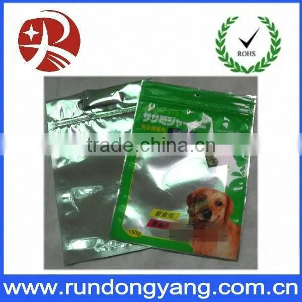 Hot sales purple printed zipper bag for packing/printed zipper bag
