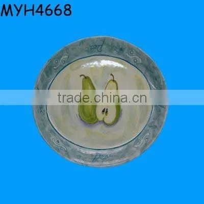 Handmade glazed ceramic oval shaped serving plates