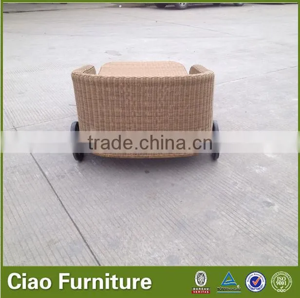 2015 new design hotel furniture rattan sun lounge