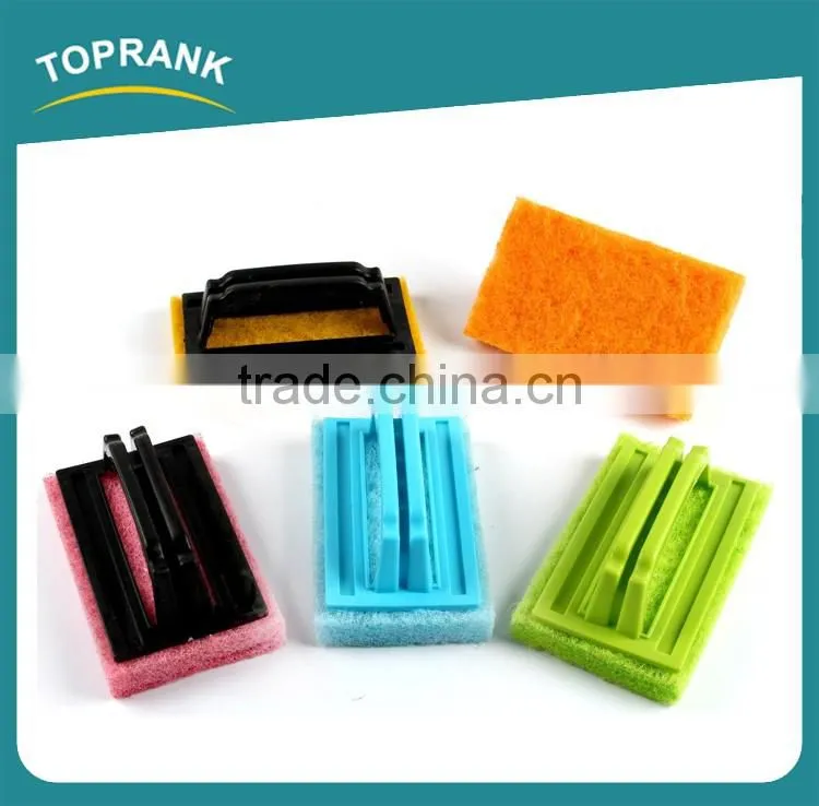 High Quality Colorful Kitchen Scrub Cleaning Dish Pot Sponge Scourer Sponge Scouring Pad With Handle