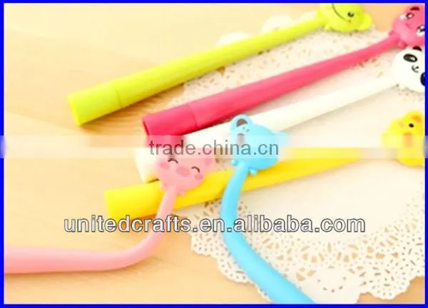 flexible pending animals head shape ball pen