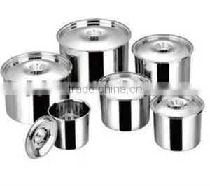 Stainless steel food storage bowl set with covers