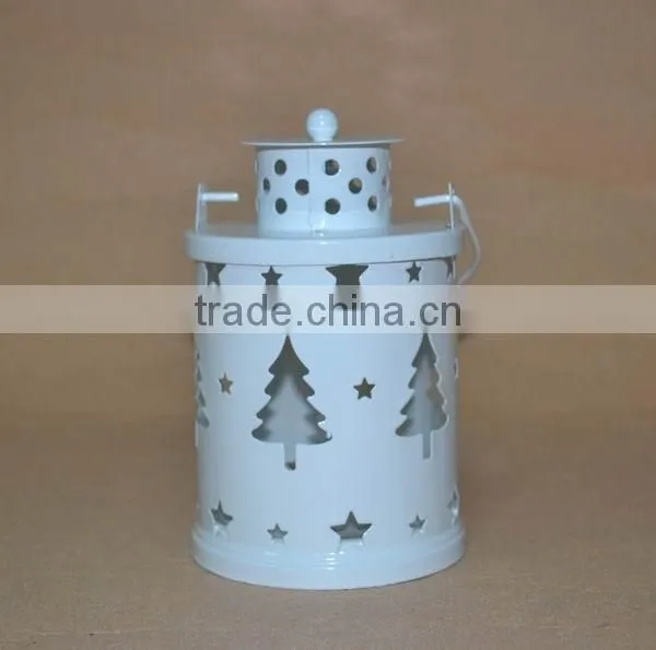 Christmas snowing metal lantern