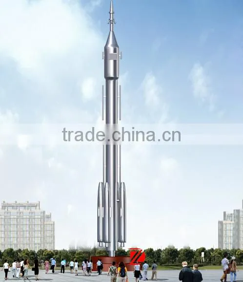 The rocket type stainless steel sculptures