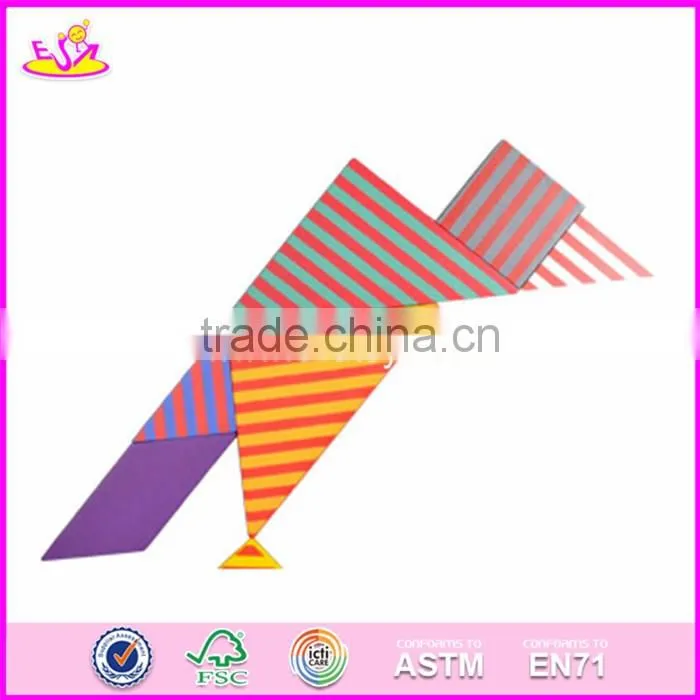 2017 New design kids brain teaser wooden puzzle tangram W11D004