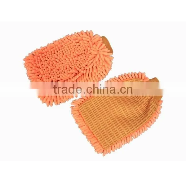 noodle duster chenille car wash mitt with mesh cloth