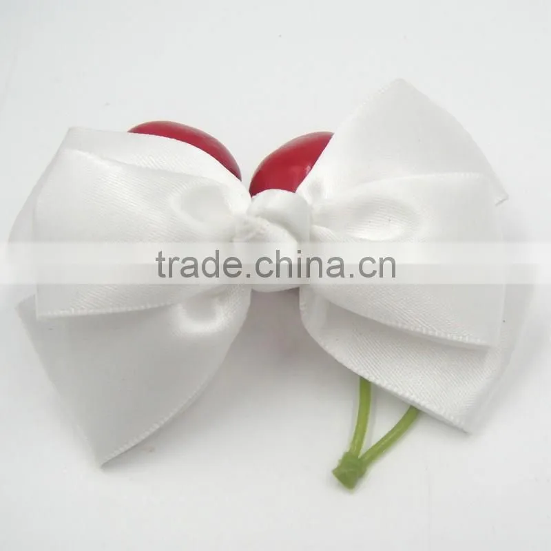Hair accessory New arrival white fabric satin cute bow tie