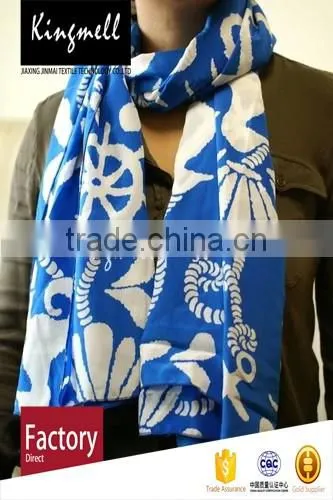 Custom Oceanic Style of Digital Printed Silk Scarf for Ladies
