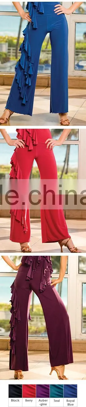 2015 high quality ladies ruffled pant ladies cotton dance pant