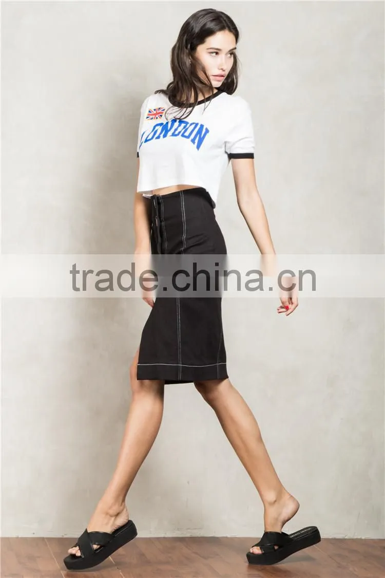 White cities crop ringer t-shirt uk flag t shirt